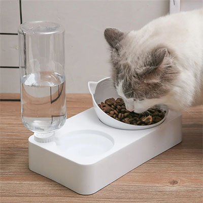 gamelle pour chat surélevée MonChatCroqTout eau croquette