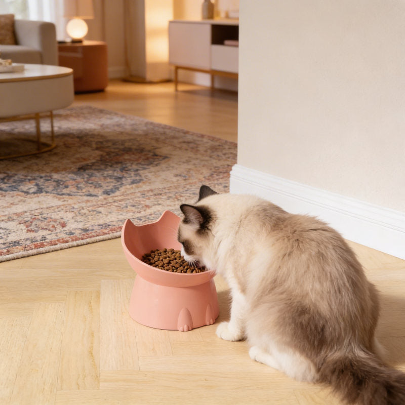 Gamelle pour chat surélevée MonChatSurPattes rose