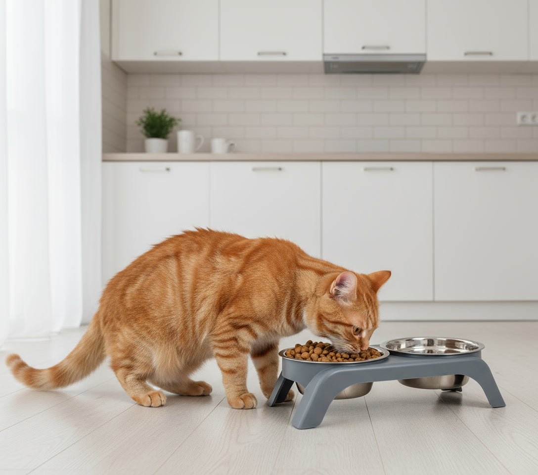 gamelle surélevée chat mange croquettes monchatgaleve