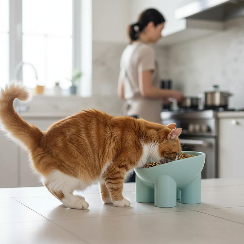 Gamelle surélevée chat MonBonRepas bleu