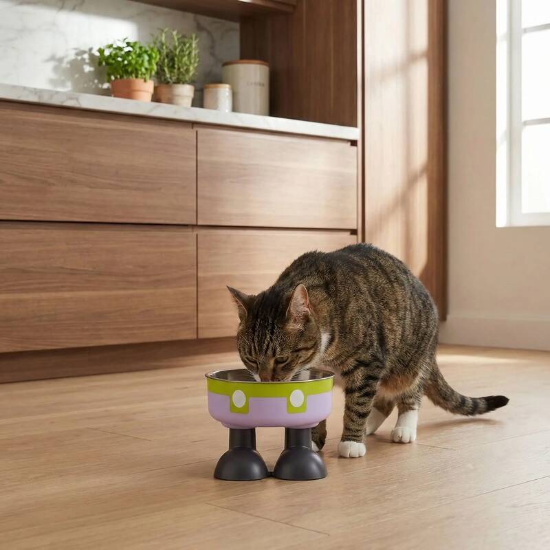 Gamelles surélevées chat MonchatBotu verte