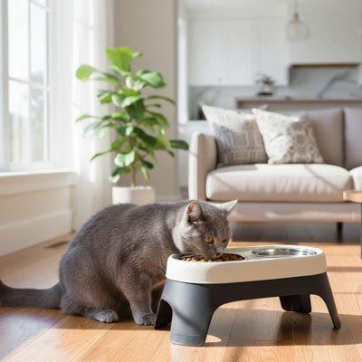 Gamelles surélevées chat MonChatGamur noir