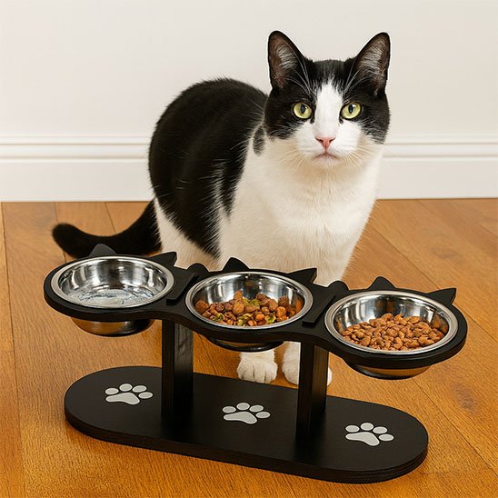 Gamelles surélevées chat MonChatTriplet présentation