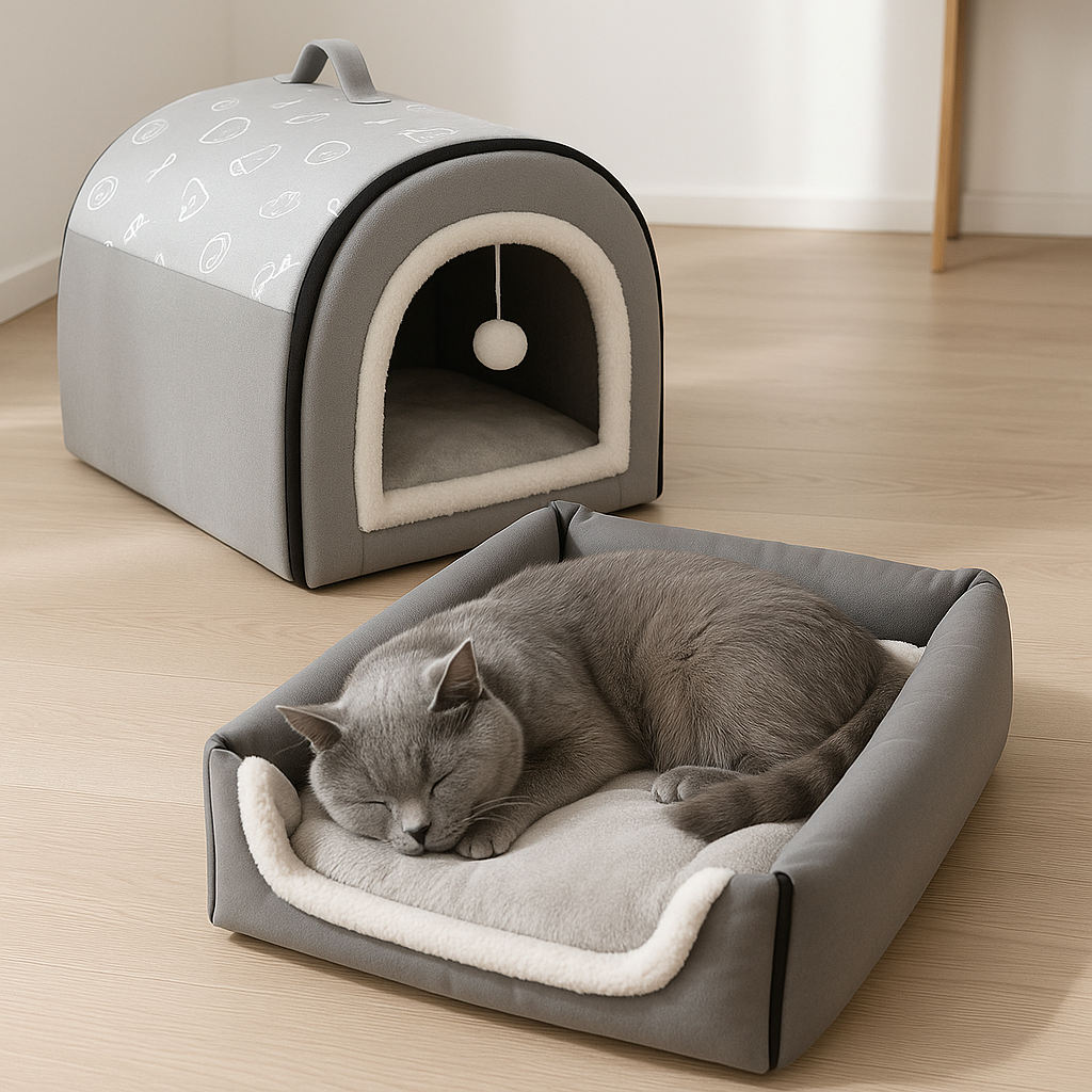 grotte pour chat monchatgrothot gris XL
