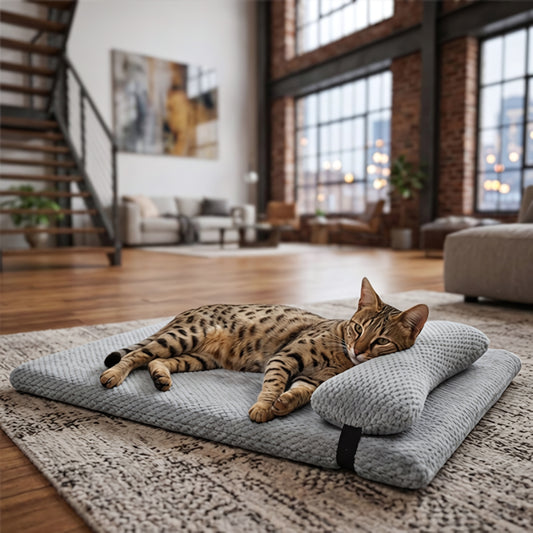 lit chat MonChatDortmieuxLuxe-support du cou gris M