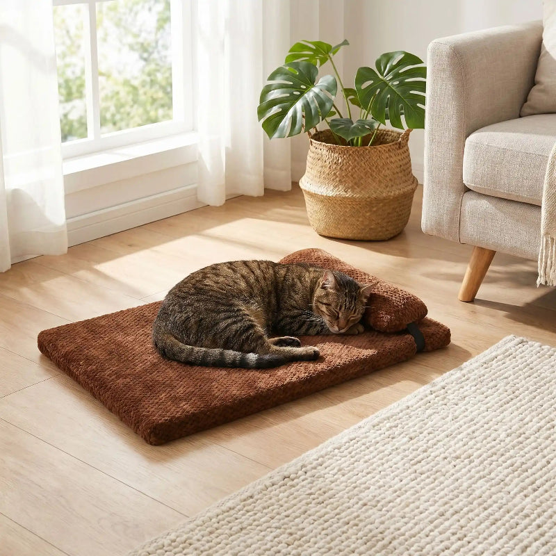 lit chat MonChatDortmieuxLuxe-support du cou marron S