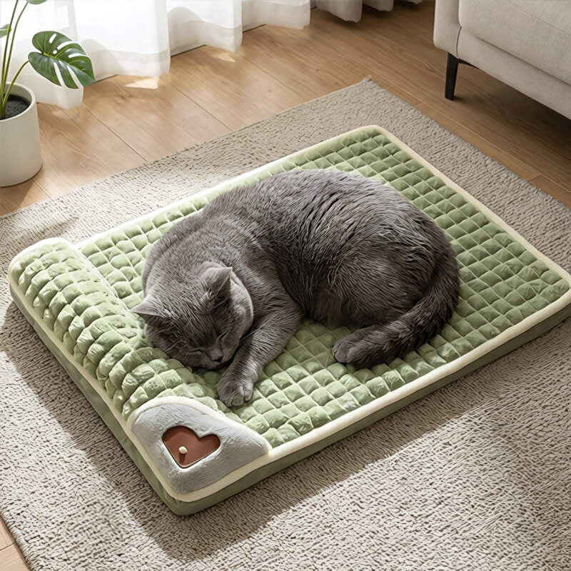 lit douillet pour chat-pour très grand chat vert
