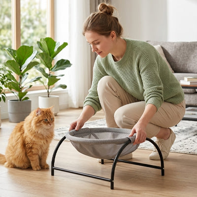 lit en hauteur pour chat​ MonChatBercé facilement transportable