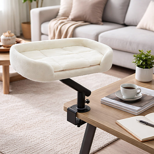 lit pour chat en hauteur​ MonChatReposAir-pour table beige