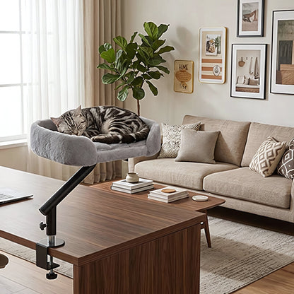 lit pour chat en hauteur​ MonChatReposAir-pour table gris