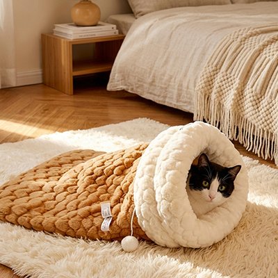 Lit pour chat MonChatChaudRepos L brun