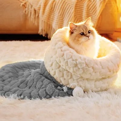 Lit pour chat MonChatChaudRepos L gris
