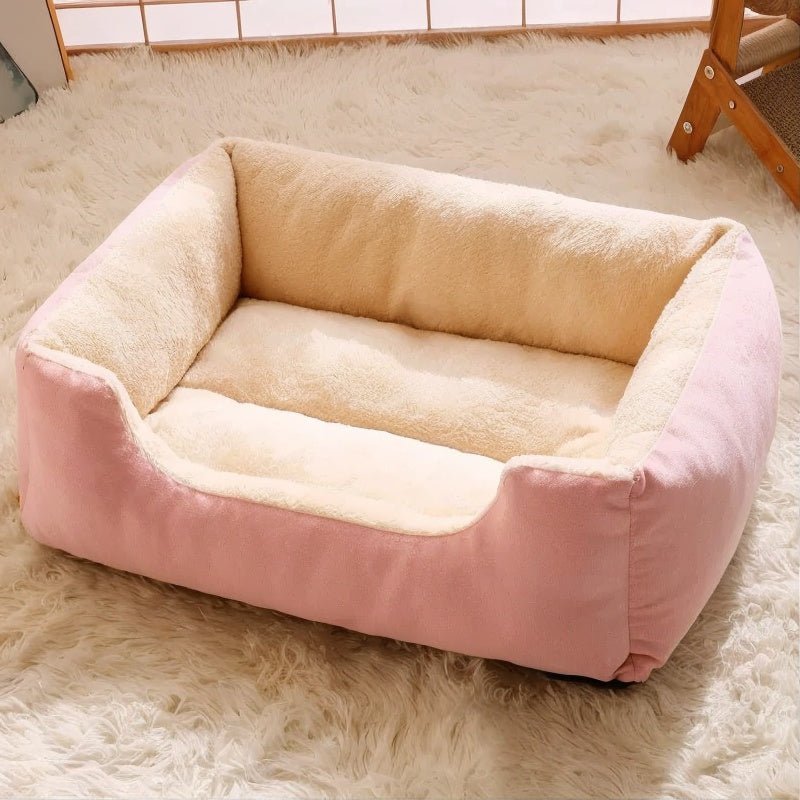 lit pour chat rectangulaire rose