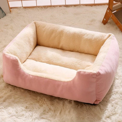 lit pour chat rectangulaire rose