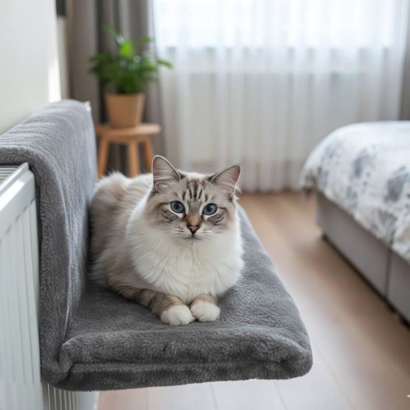 lit radiateur pour chat MonLitSuspendu en polaire tranquillité