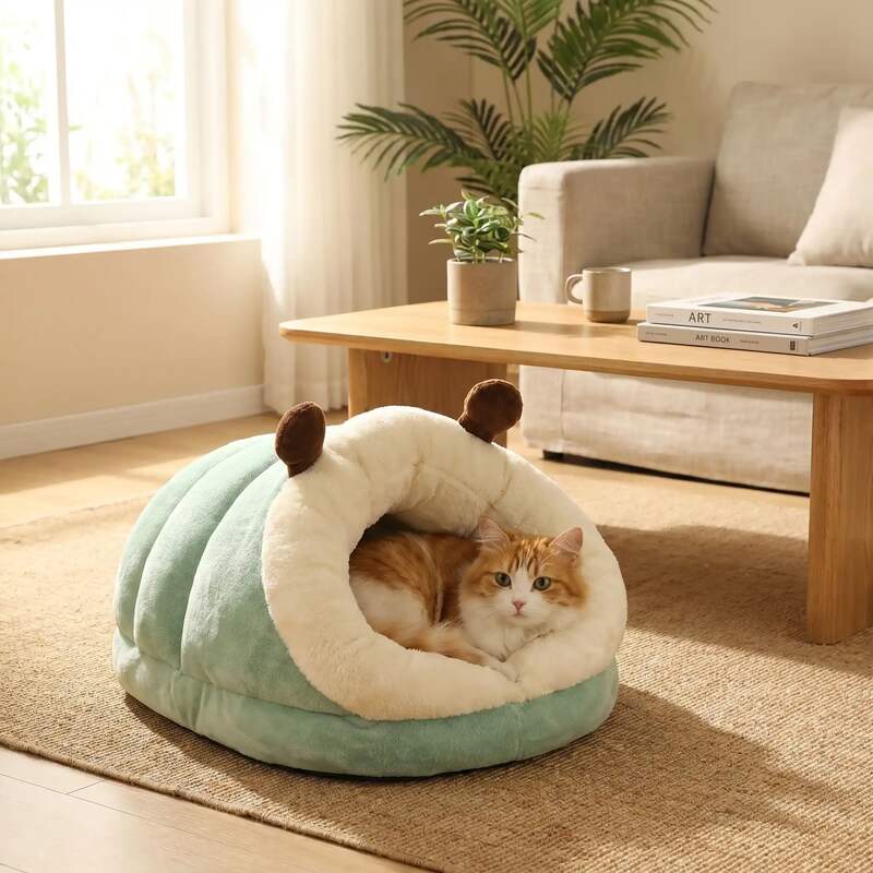 lits pour chats​ MonChatPantouflard-chausson vert M