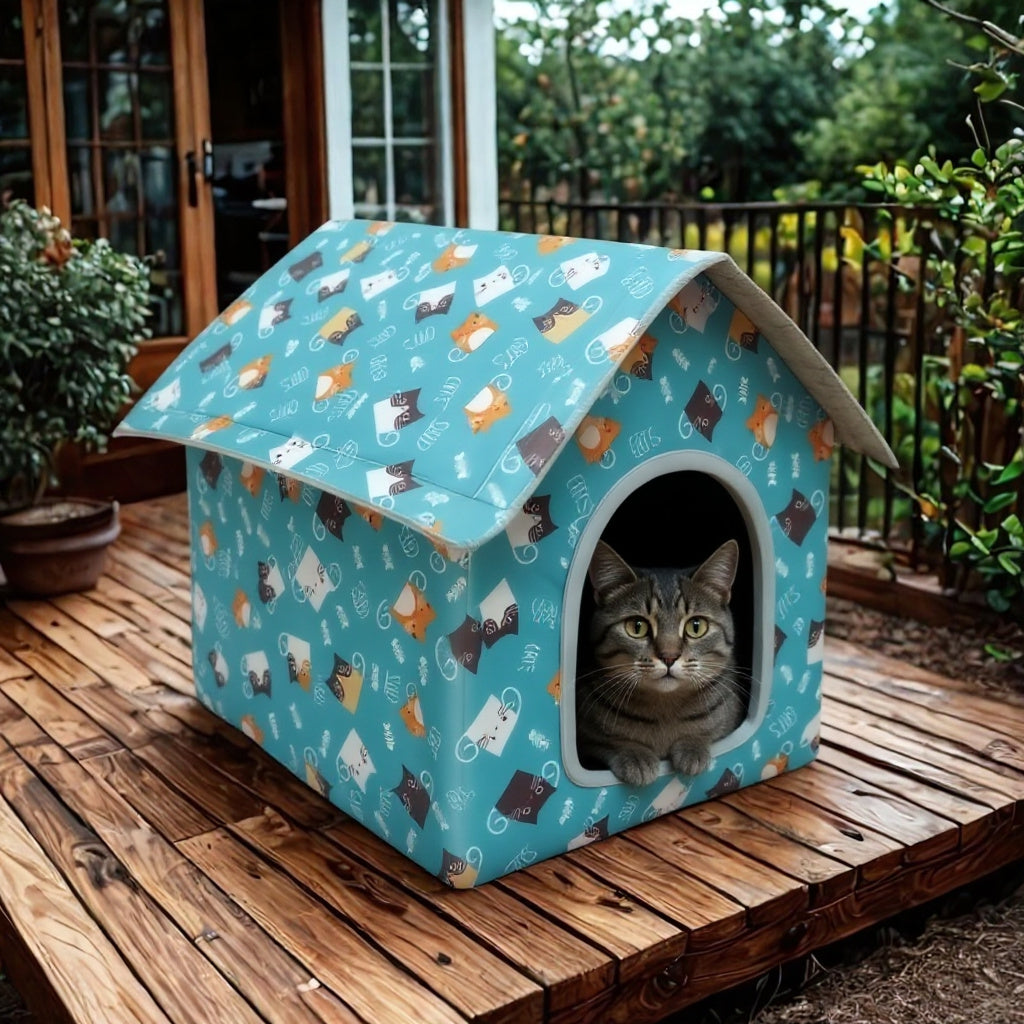 maison chat confort malin patio repos