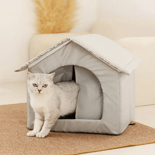 maison pour chat monchatlogis chat devant maison