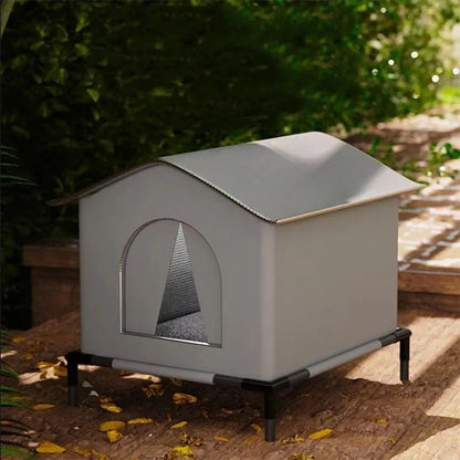 maison pour chat monchatlogis extérieur gris support