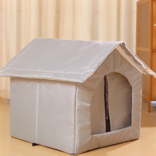maison pour chat monchatlogis gris intérieur