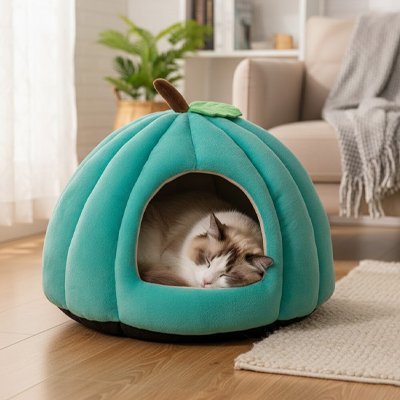Niche a chat MonCoconPotiron turquoise 