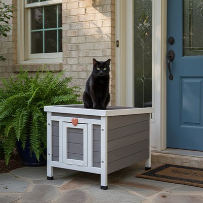 Niche exterieur pour chat surélevée