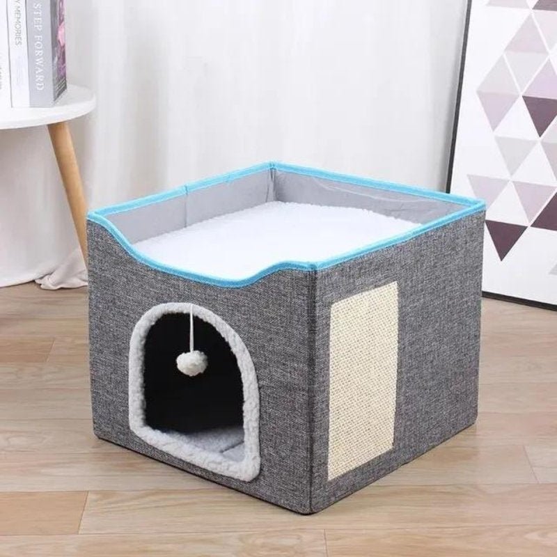 Niche pour chat étage gris