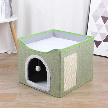 Niche pour chat étage vert