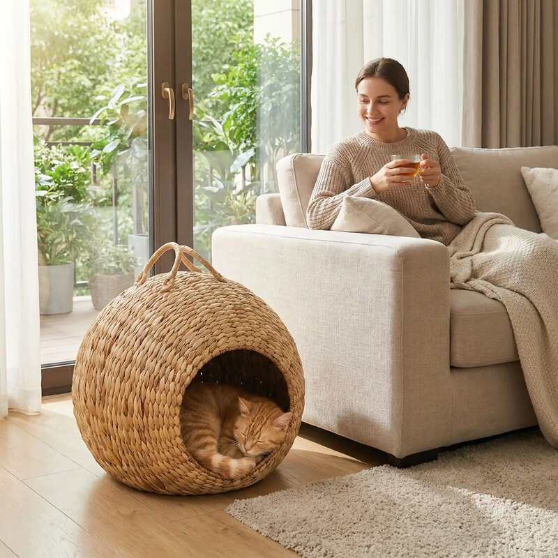 Panier chat osier MonChatDouceRetraite réduit stress