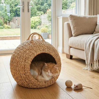 Panier chat osier MonChatDouceRetraite refuge sécuritaire