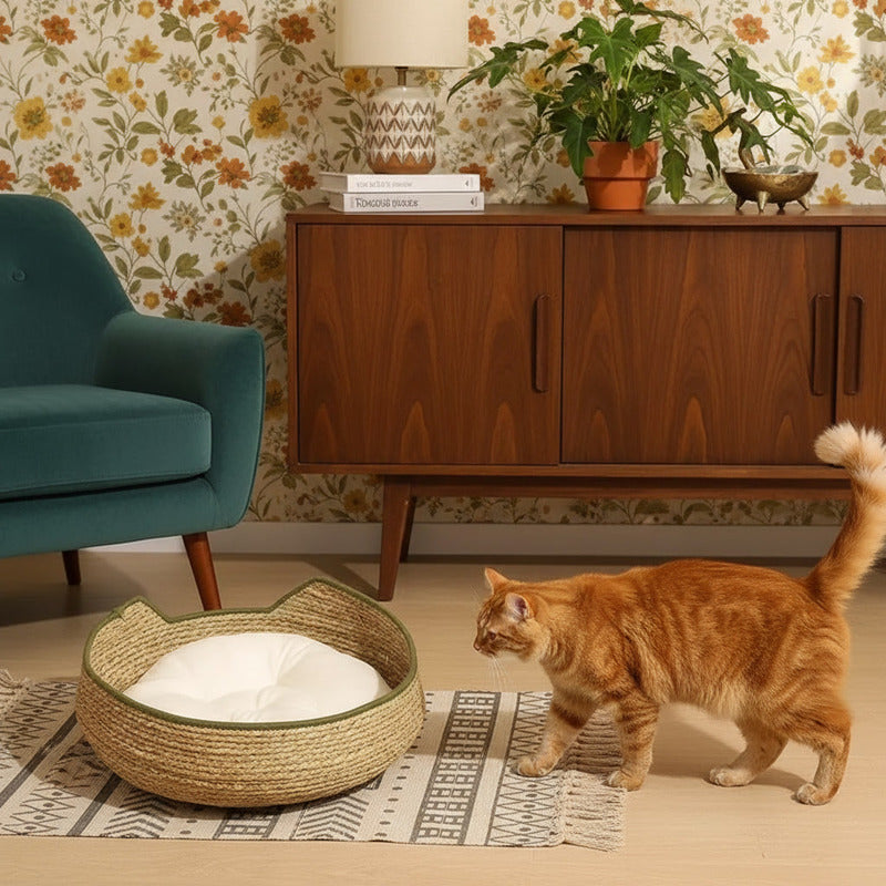 panier chat osier vers panier