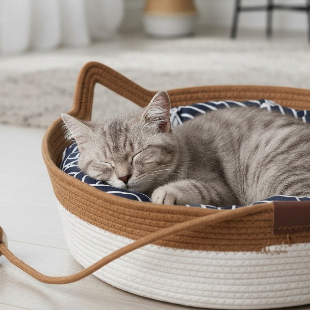 panier chat osier MonChatReposNature chat dort zoom