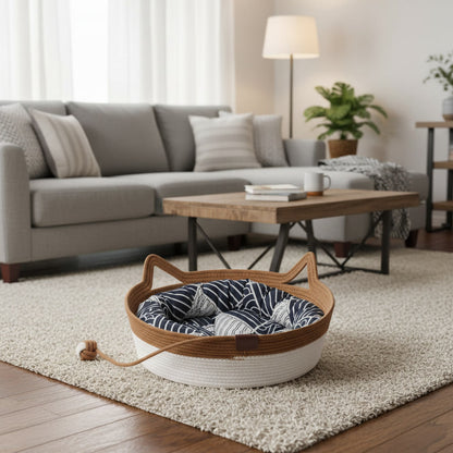 panier chat osier MonChatReposNature
vide blanc marron