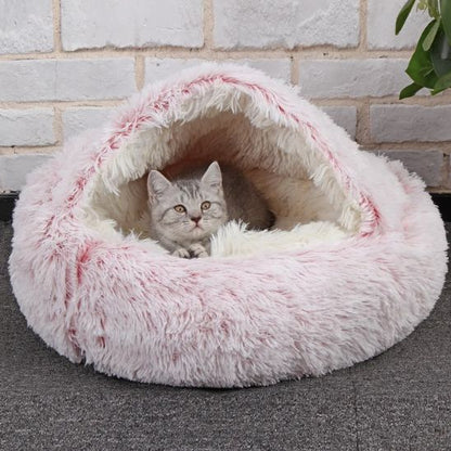 panier chat peluchat rose observe
