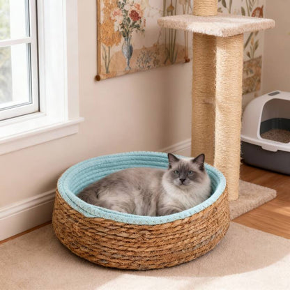 panier en osier pour chat MonOsierConfo confortable