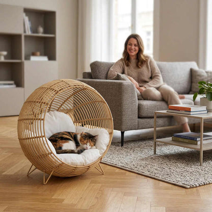 Panier osier pour chat MonChatMasieste belle déco