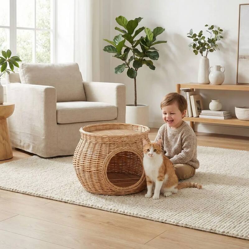 Panier pour chat en osier ludique décoratif