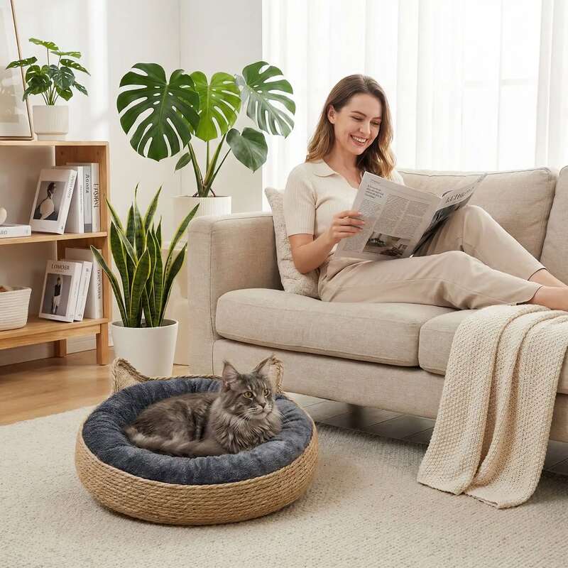 panier pour chat en osier MonDouxRepos renforce confiance