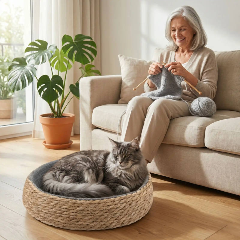 panier pour chat en osier monosierdouillet élégancenaturelle