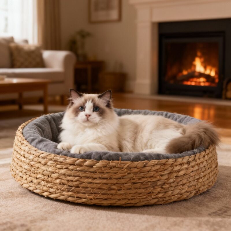 Panier pour chat en osier MonOsierDouillet embellit maison