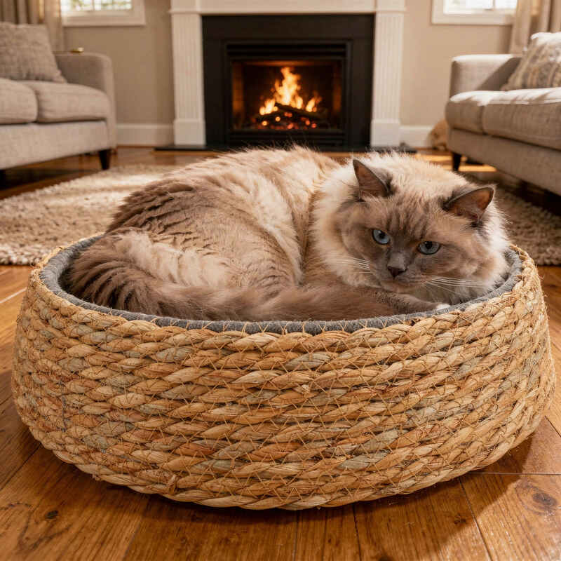 Panier pour chat en osier MonOsierDouillet espace repos
