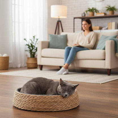 Panier pour chat en osier MonOsierDouillet zone réconfort