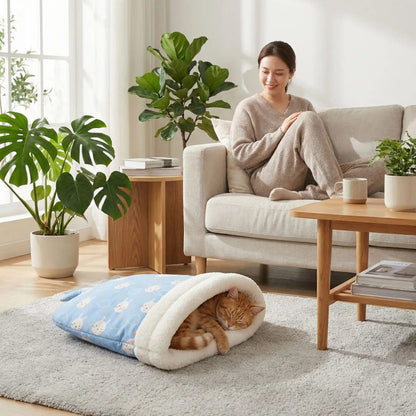 panier pour chat monchatcocondouillet bleu