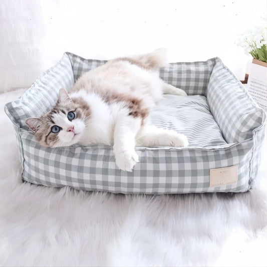 panier pour chat allongé vert irrésistible