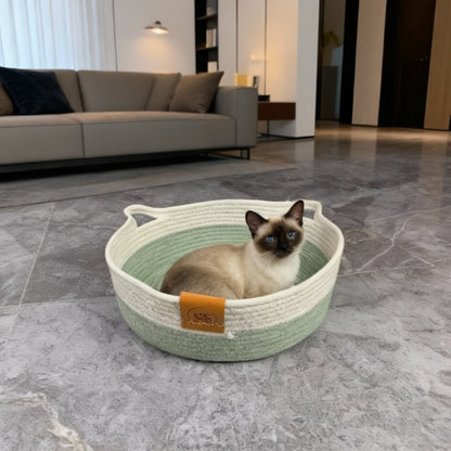 siamois vert panier en osier chat monchatcocon