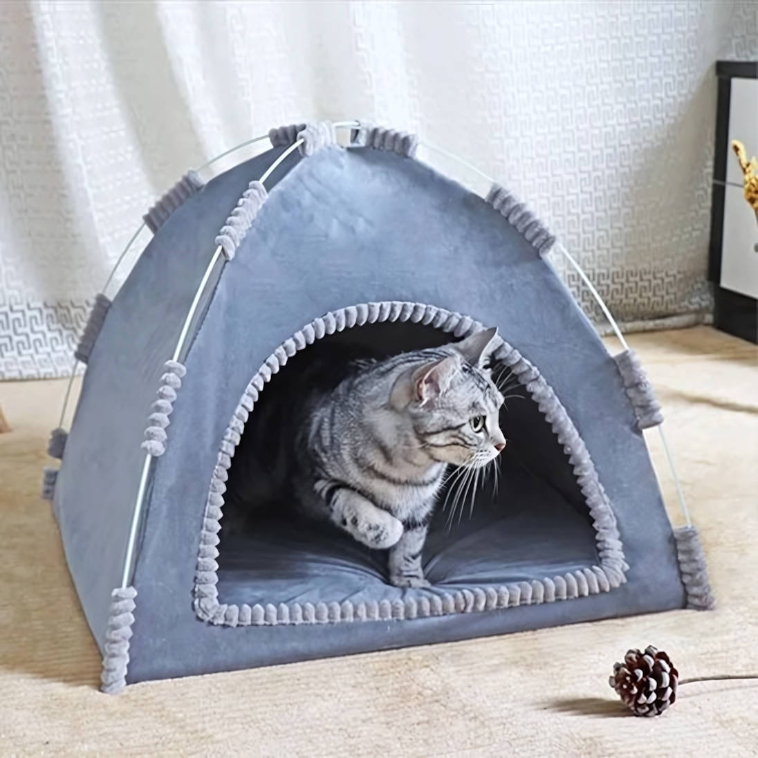 tente pour chat monchattenty gris S chat marche
